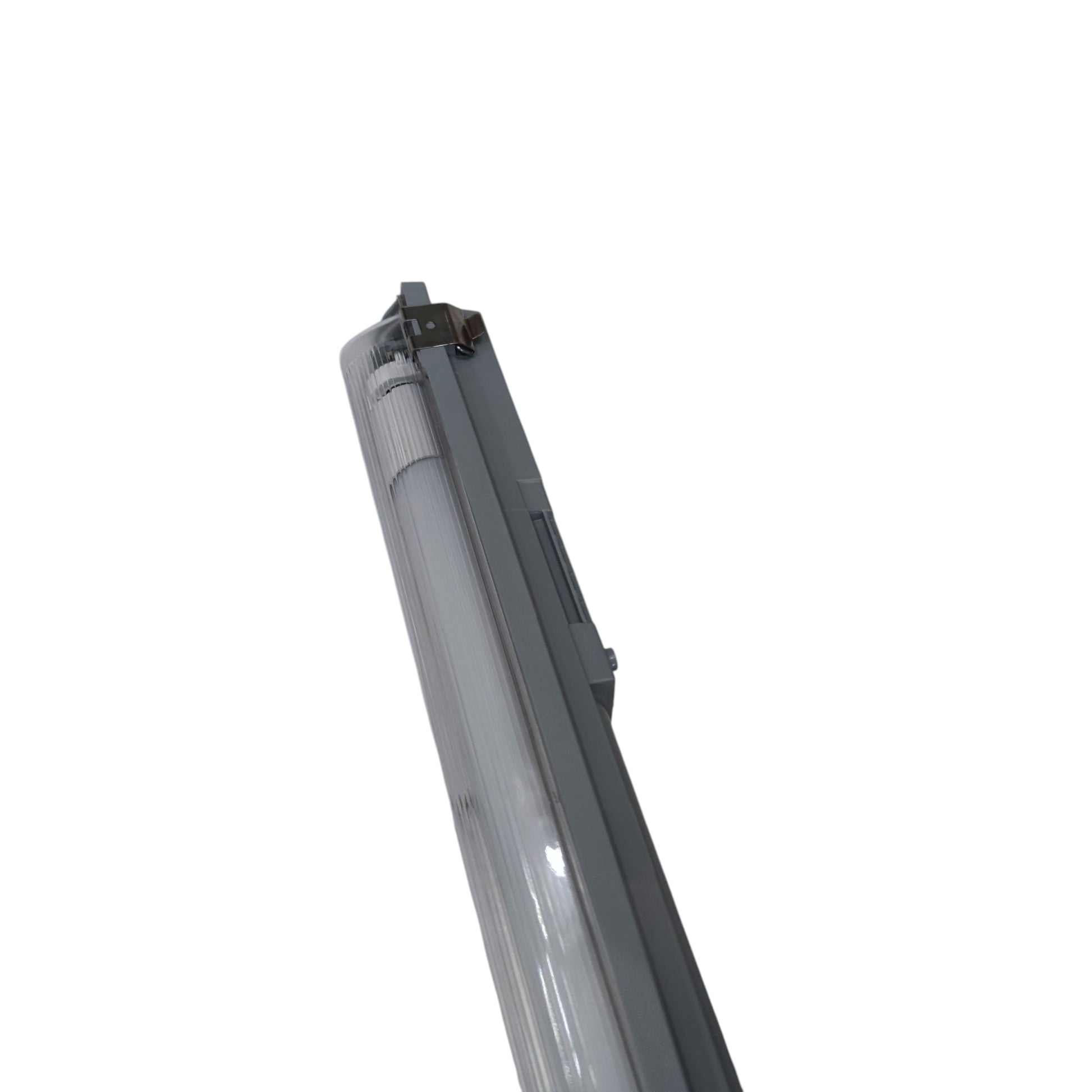 T8 LED tube light on a white background