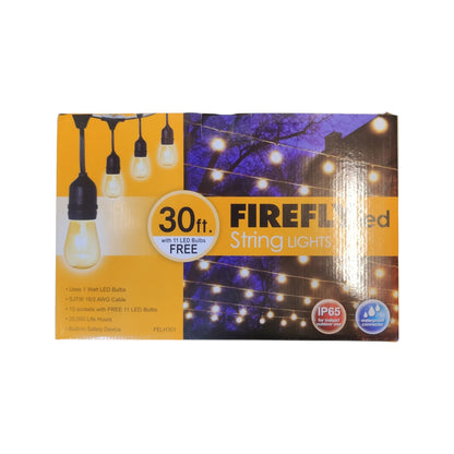 Firefly String Lights E27 1W LED Warm White 30 Feet Weather Proof FELH310 Outdoor 10 Sockets