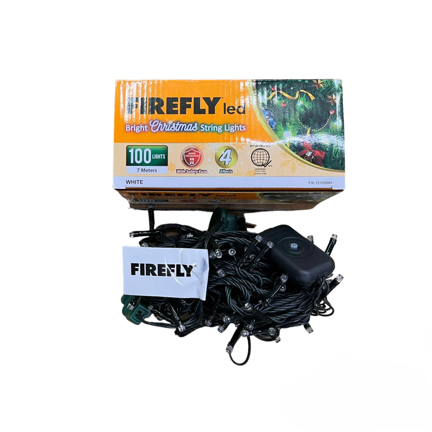 Firefly 100 LED Bulb Christmas Light Daylight 6500K 7 Meters 7W 220V Indoor Max of 20 Connection Green Wire 4 Effects Steady, Running, Blinking, Alternating FXL12100WH Electx Electrical Supply 6