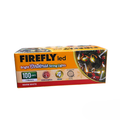 Firefly 100 LED Bulb Christmas Light Warm White 3000K 7 Meters 7W  220V Indoor Max of 20 Connection White Wire 4 Effects Steady, Running, Blinking, Alternating FXL13100WW Electx Electrical Supply 4