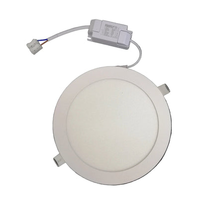 Round LED downlight with driver on a white background