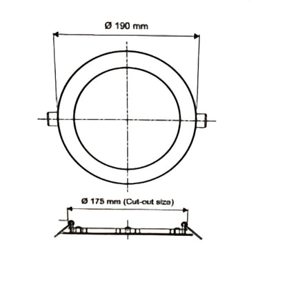 Firefly 15W LED Round Recessed Slim Downlight 1275 Lumens Warm White 3000K 220V Dia 190mm Cut out 175mm EDL212615WW