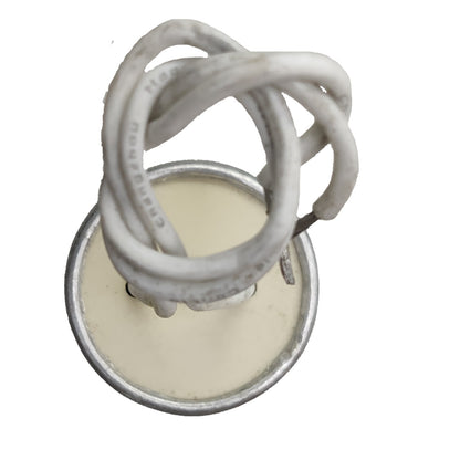 White electrical plug with coiled cable on a white background