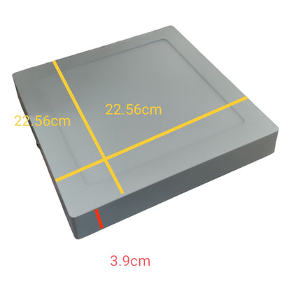 Gray square object with measurements marked on a white background