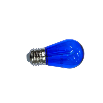 Blue light bulb on a white background