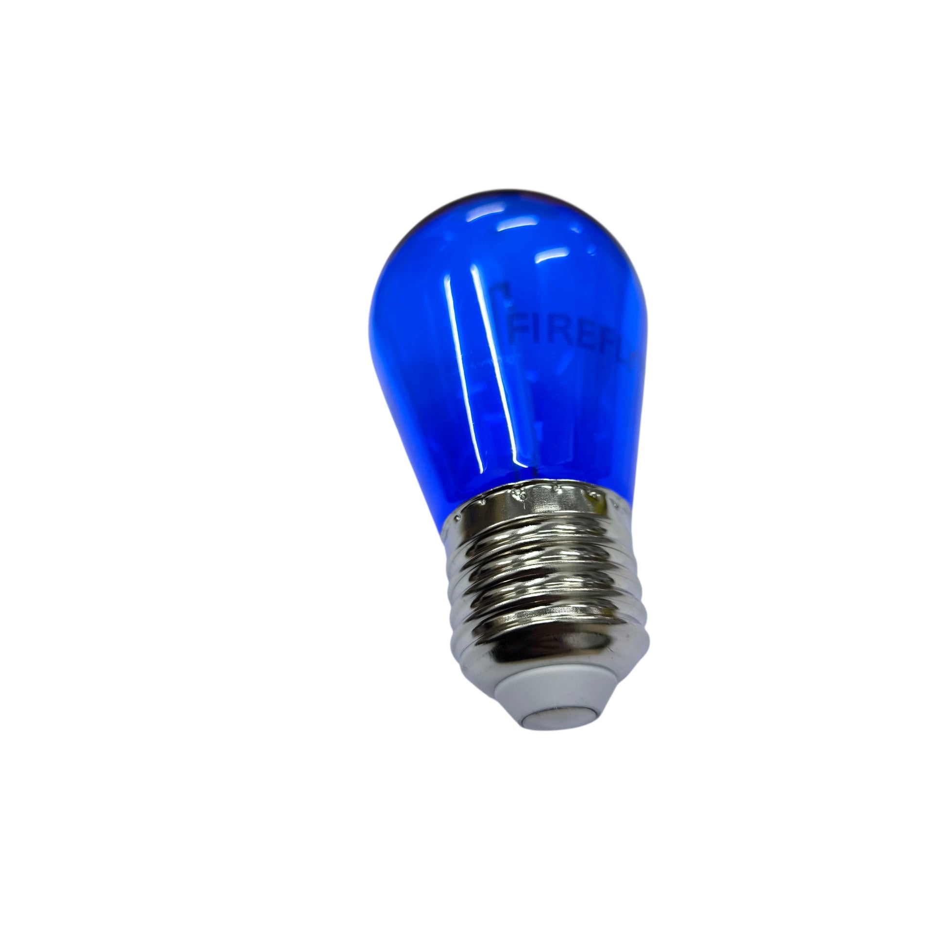 Blue light bulb on a white background