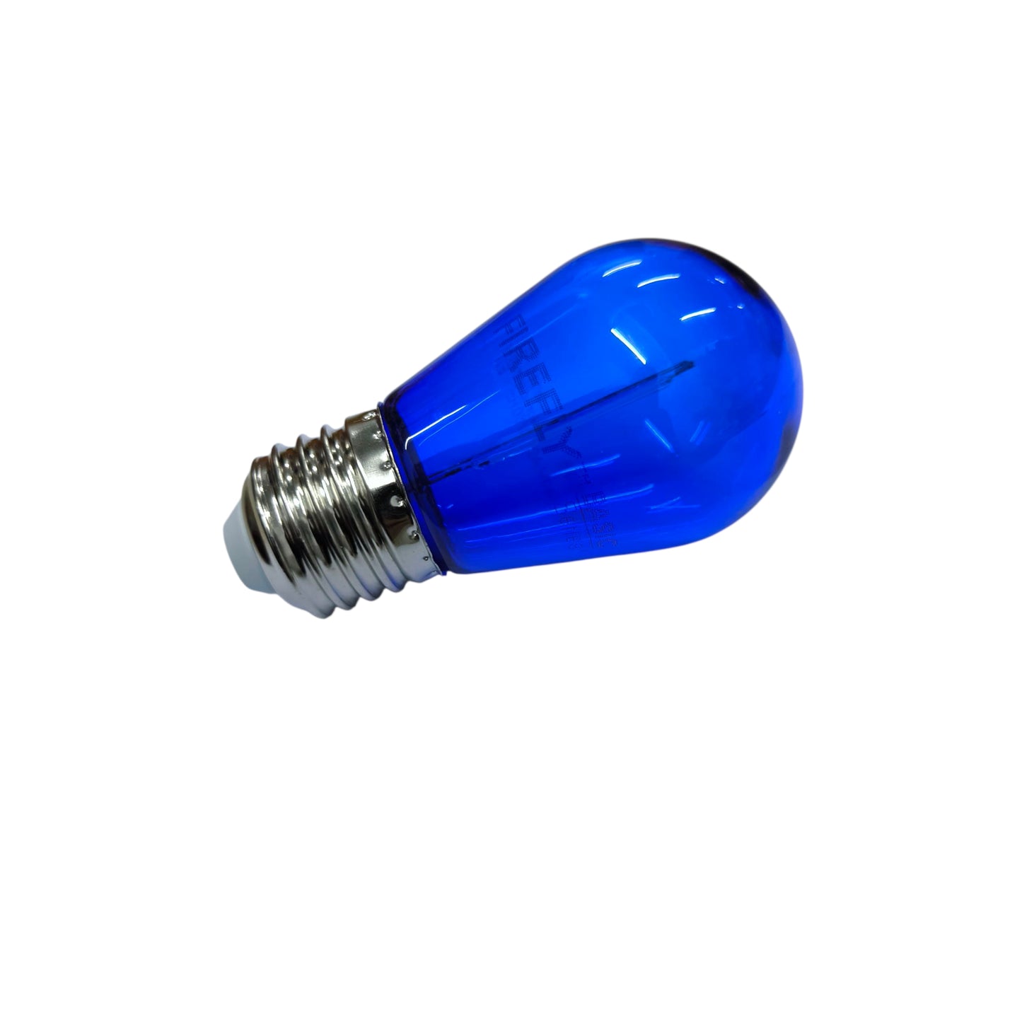 Blue light bulb on a white background