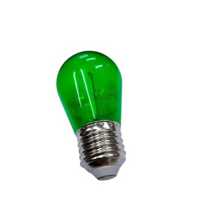 Green light bulb on a white background