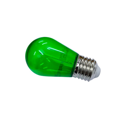 Green light bulb on a white background