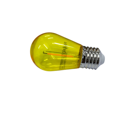 Yellow light bulb on a white background