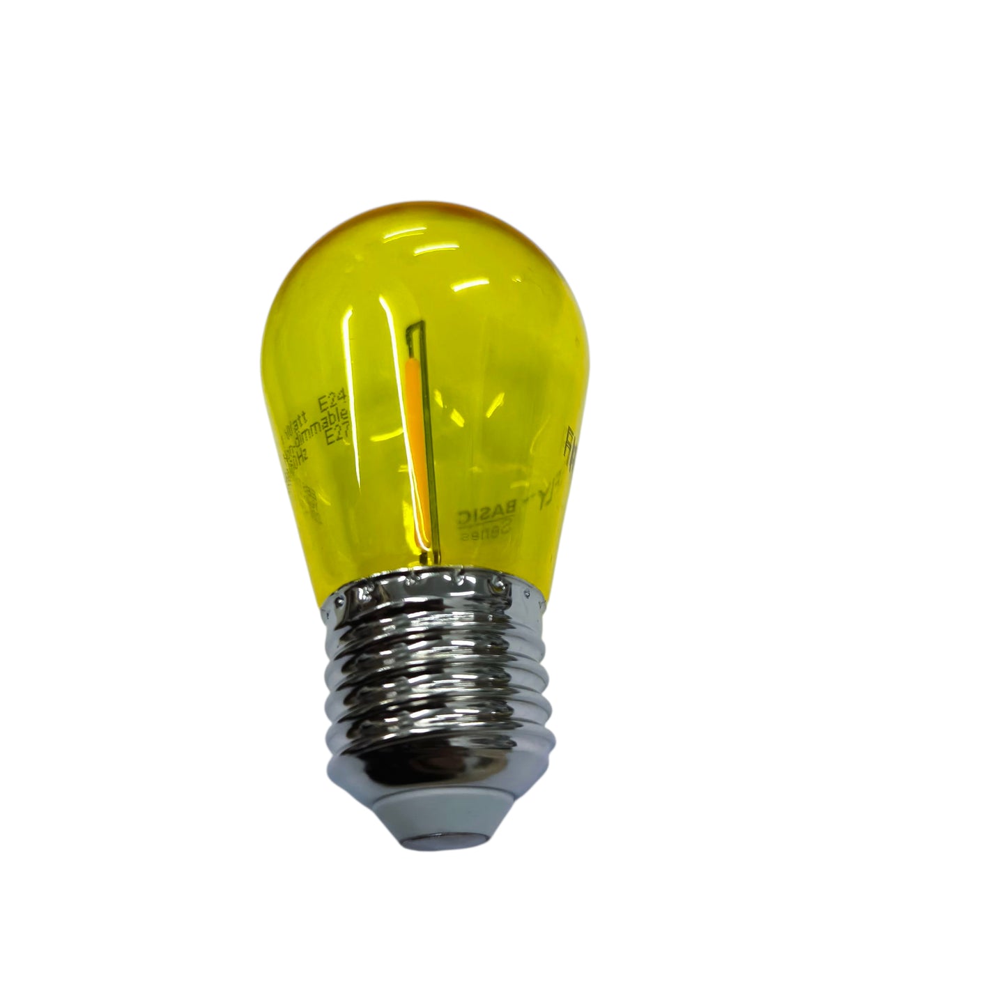 Yellow light bulb on a white background