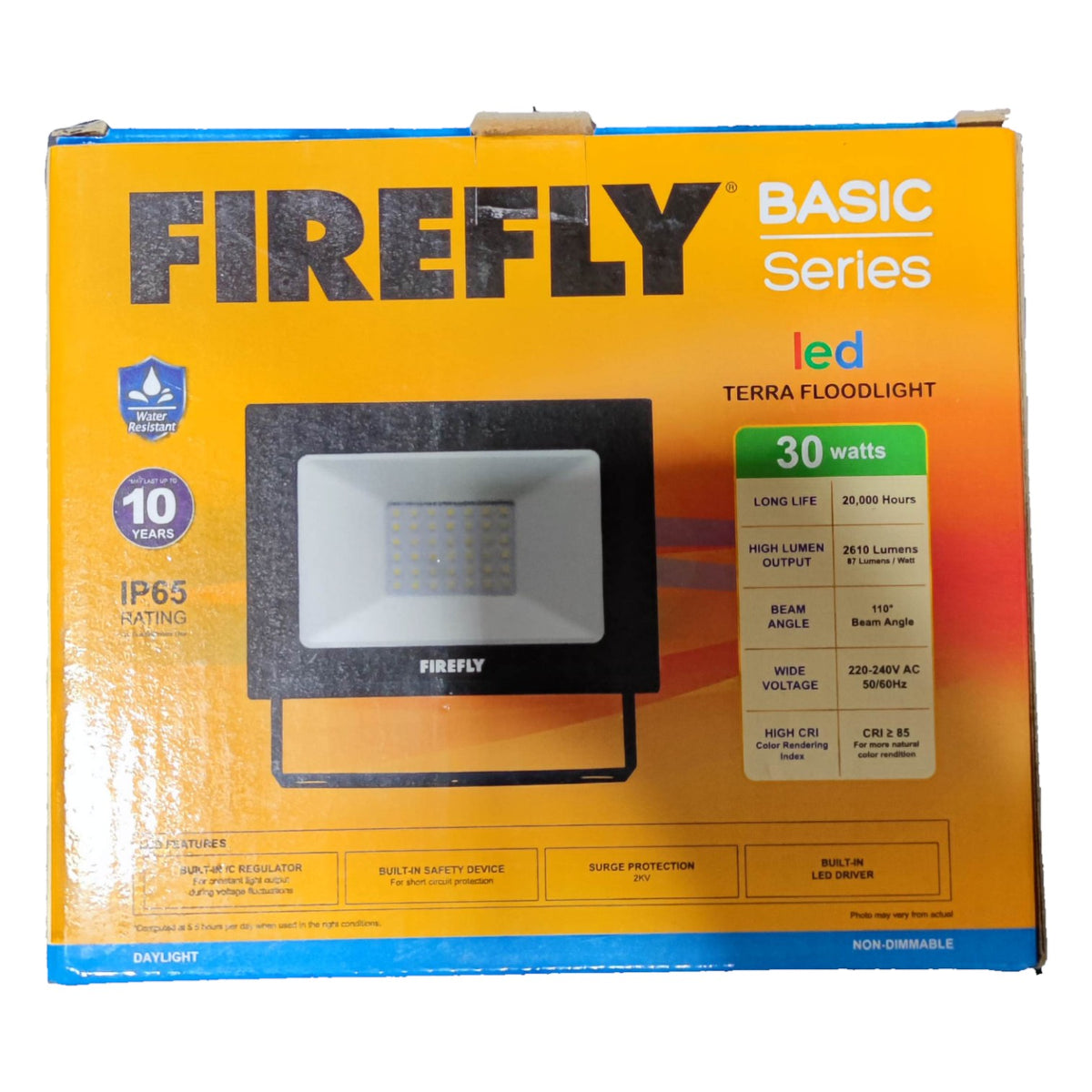 Firefly 30W LED Flood Light 220V 6500K Daylight Terra EFL88030DL - front view