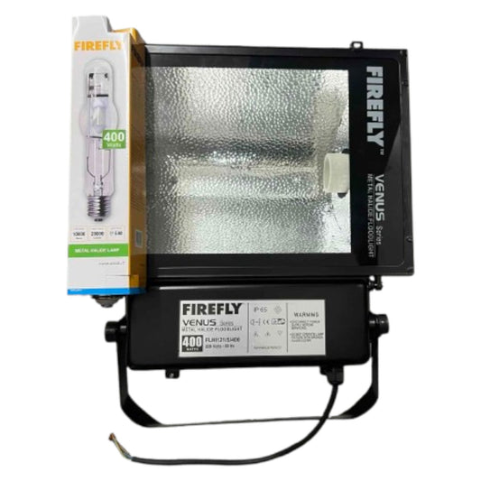 Firefly 400W Metal Halide Flood Light Fixture Set with Bulb 220V Daylight Venus Series FLHI121/S/400/FHIMH400DL/T