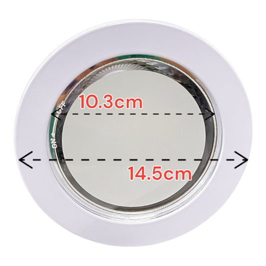 Round component with measurements 10.3cm and 14.5cm on a white background