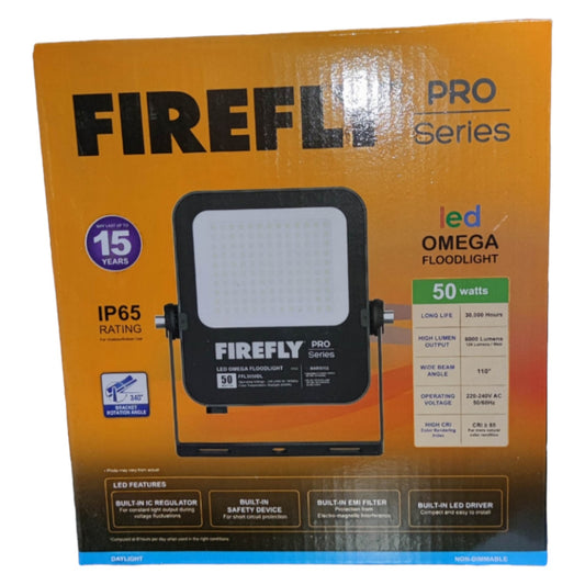 Firefly 50W LED Flood Light 220V 6500K Omega Series FFL3050DL