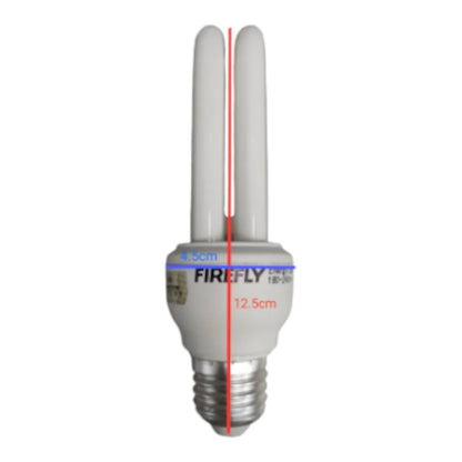 Compact fluorescent light bulb with 'Firefly' branding on a white  Firefly 7W Daylight 6500K CFL E27 220V 2U XEU22-7WDL Electx Electrical Supplybackground
