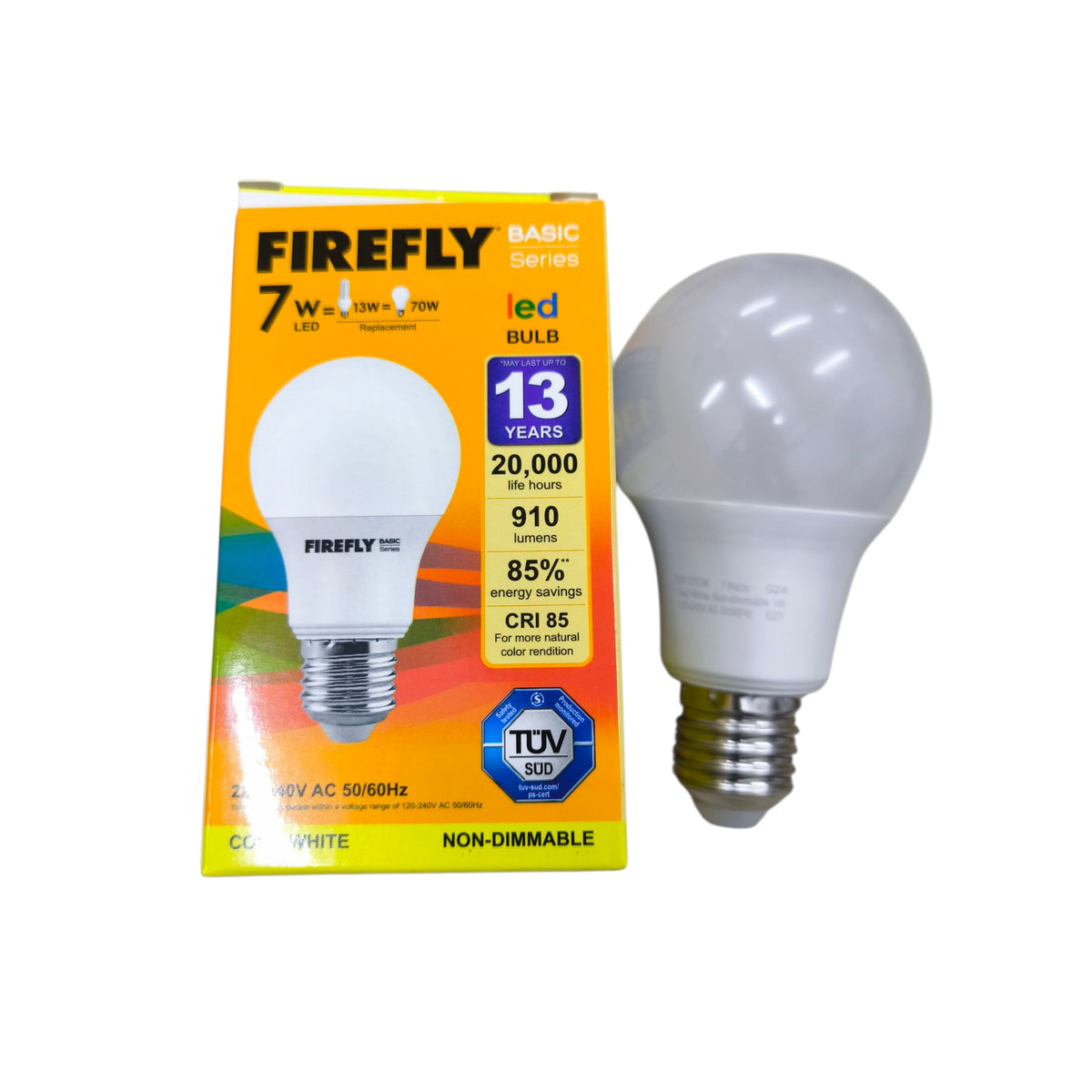 Firefly 7W LED Bulb E27 220V 4000K Cool White