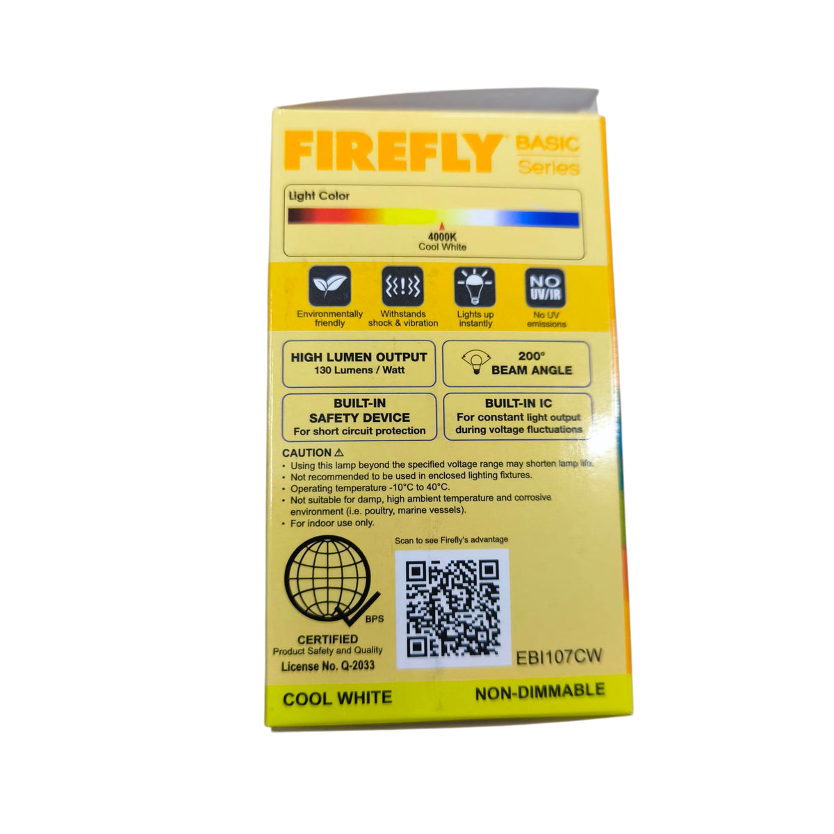 Firefly 7W LED Bulb E27 220V 4000K Cool White