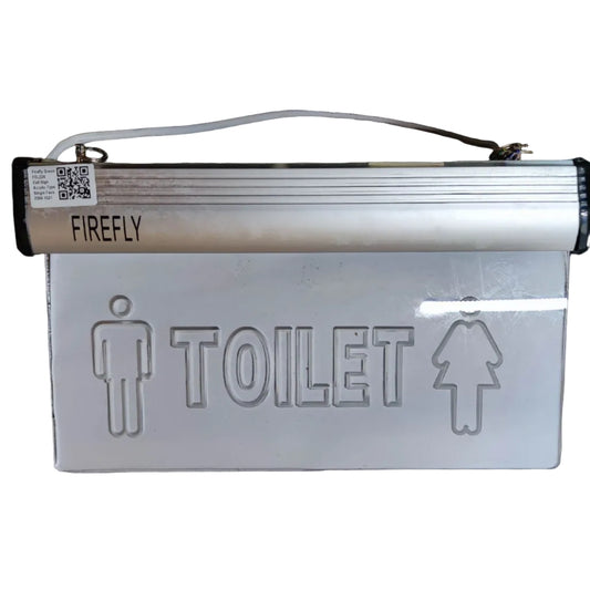 Firefly Acrylic LED Sign 220V hanging white acrylic toilet sign with embossed male and female icons and top LED bar