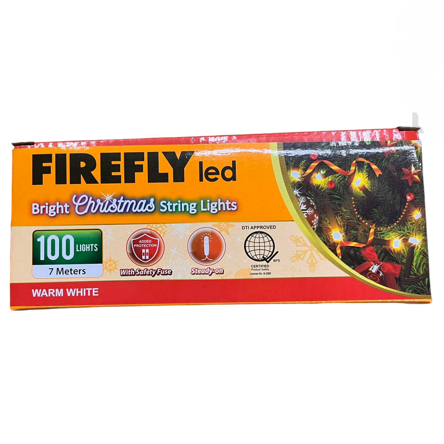 Firefly LED Christmas Light 100 LED Bulbs String Light Green Wire Steady Warm White 3000K 7 Meters 7W 220V Indoor Only  Firefly FXL1110020WW Electx Electrical Supply