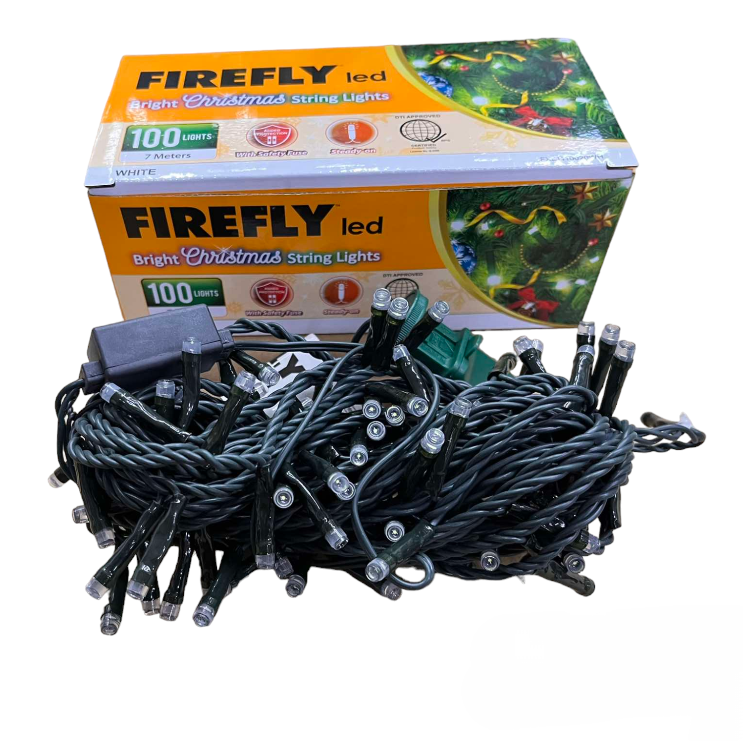 Firefly LED Christmas Light 100 LED Bulbs String Light Green Wire Steady White 6500K 7 Meters 7W 220V Indoor Only FXL1110020WH Electx Electrical Supply 5