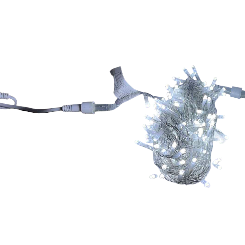 Firefly LED Christmas Light / String Light 150 LED Light Bulbs 10 Meters  Steady only Daylight Transparent White Wire ( Indoor/ Outdoor use ) FXL1115044WH Electx Electrical SUpply