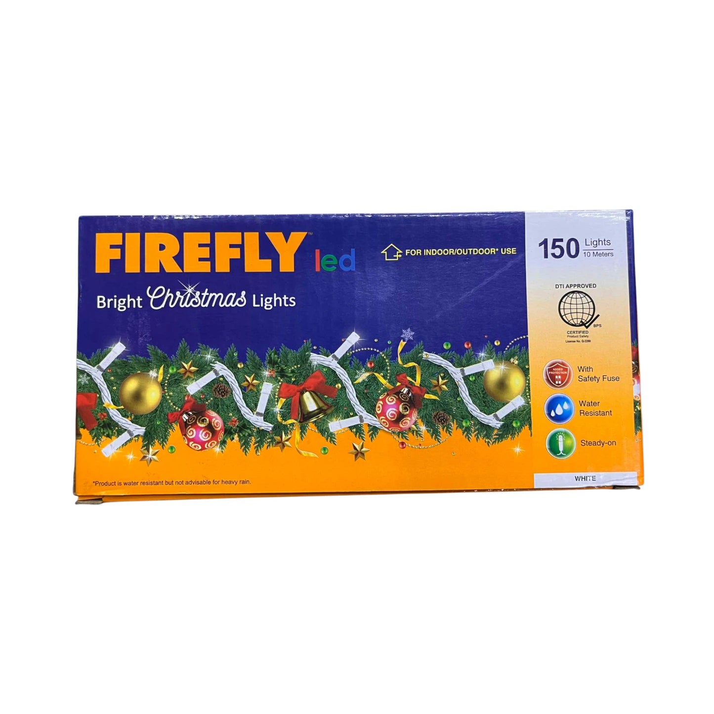 Firefly LED Christmas Light / String Light 150 LED Light Bulbs 10 Meters Steady only Warm White Transparent White Wire ( Indoor/ Outdoor use ) FXL1115044WW