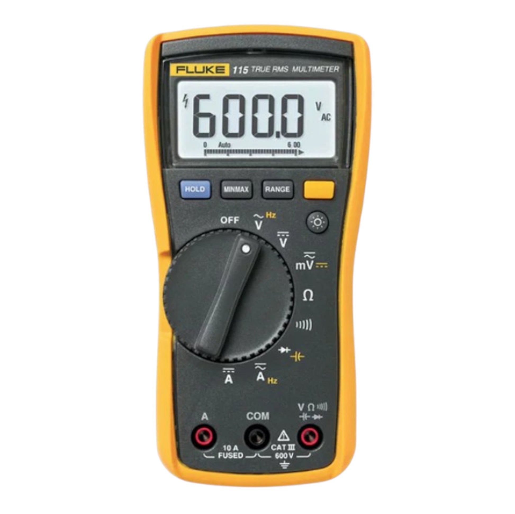 Fluke 115 True RMS multimeter on a white background
