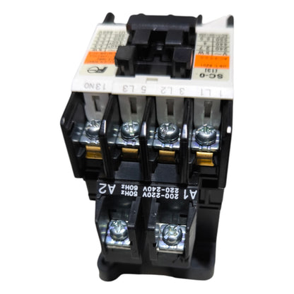 Electrical contactor on a white background