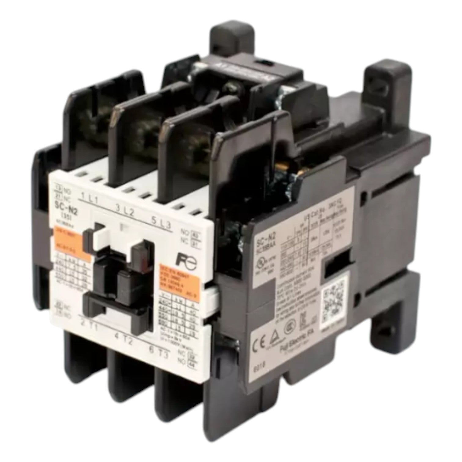 Electrical contactor on a white background