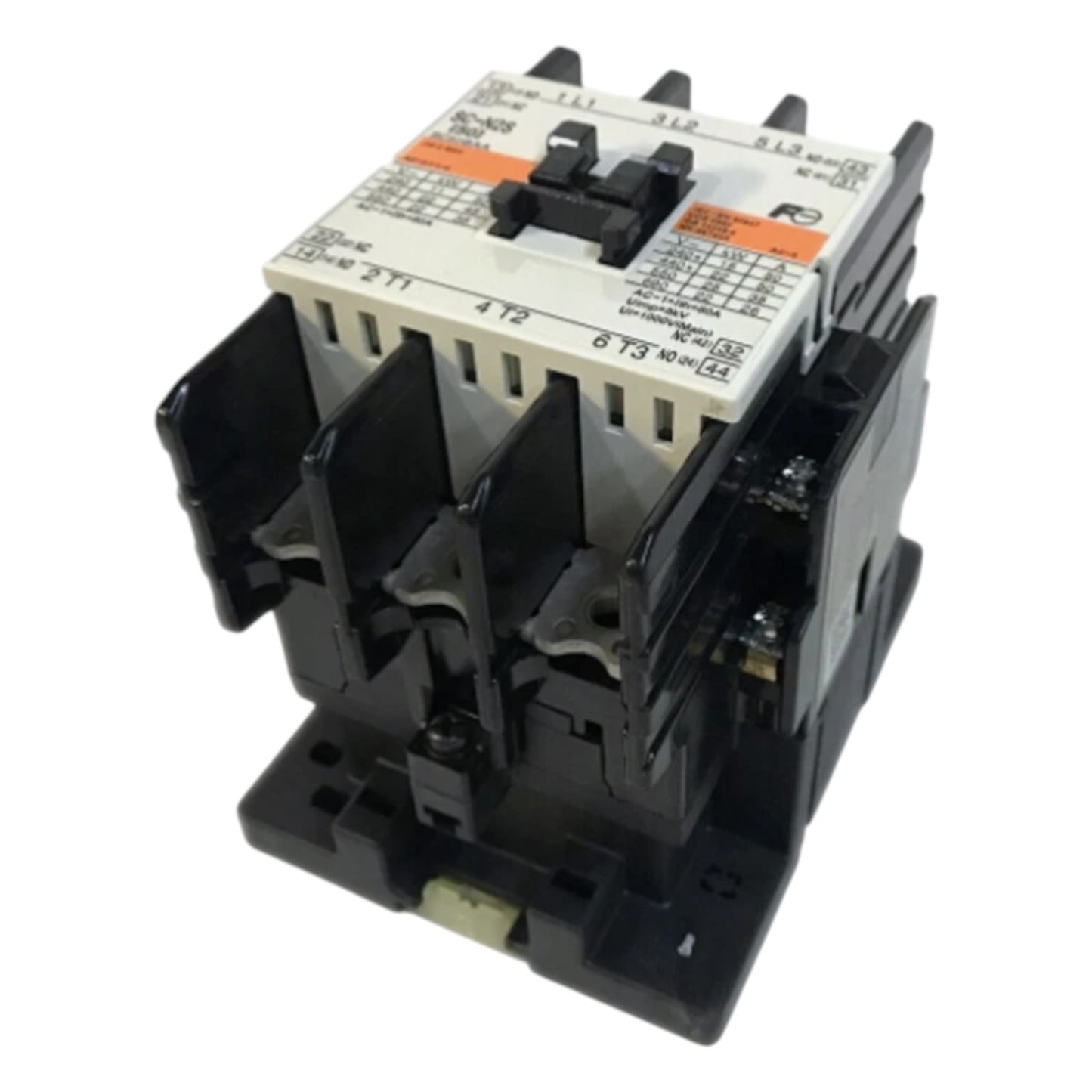 Electrical contactor on a white background