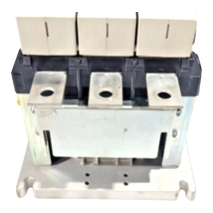 An industrial electrical contactor or relay component with a black plastic body and a beige terminal housing, shown on a plain white background.