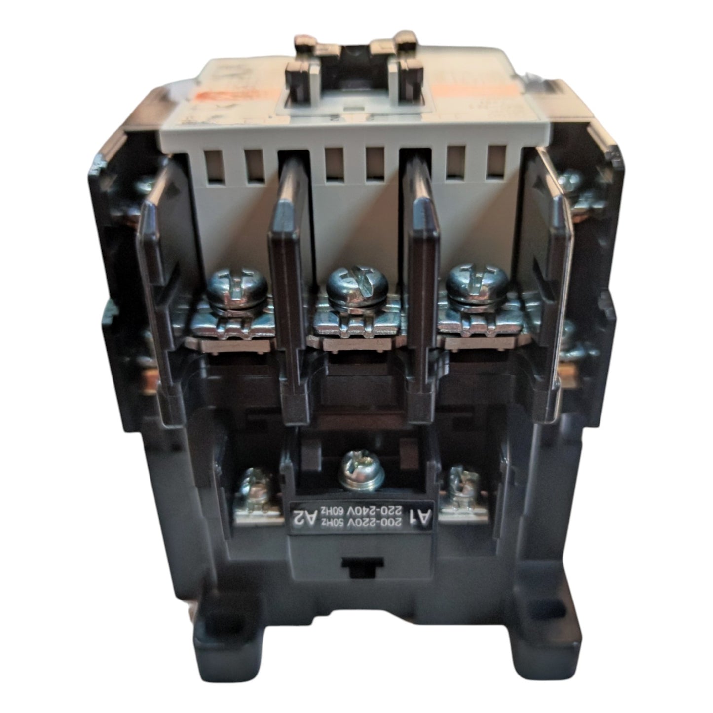 Electrical contactor on a white background