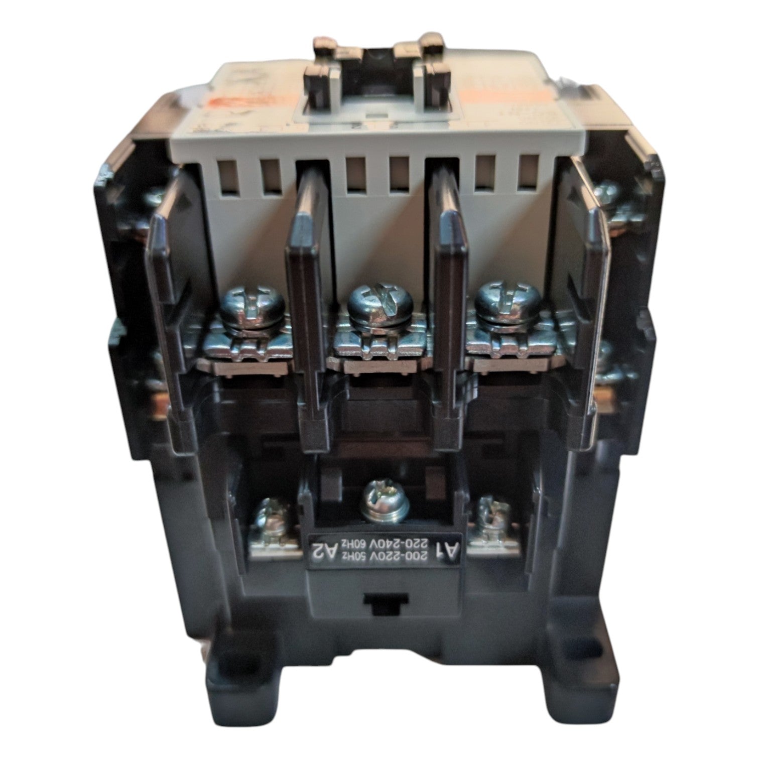 Electrical contactor on a white background