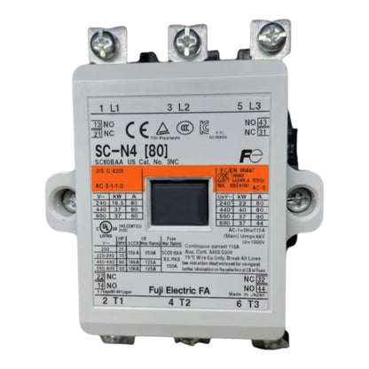 Electrical control relay with technical specifications on a white background
