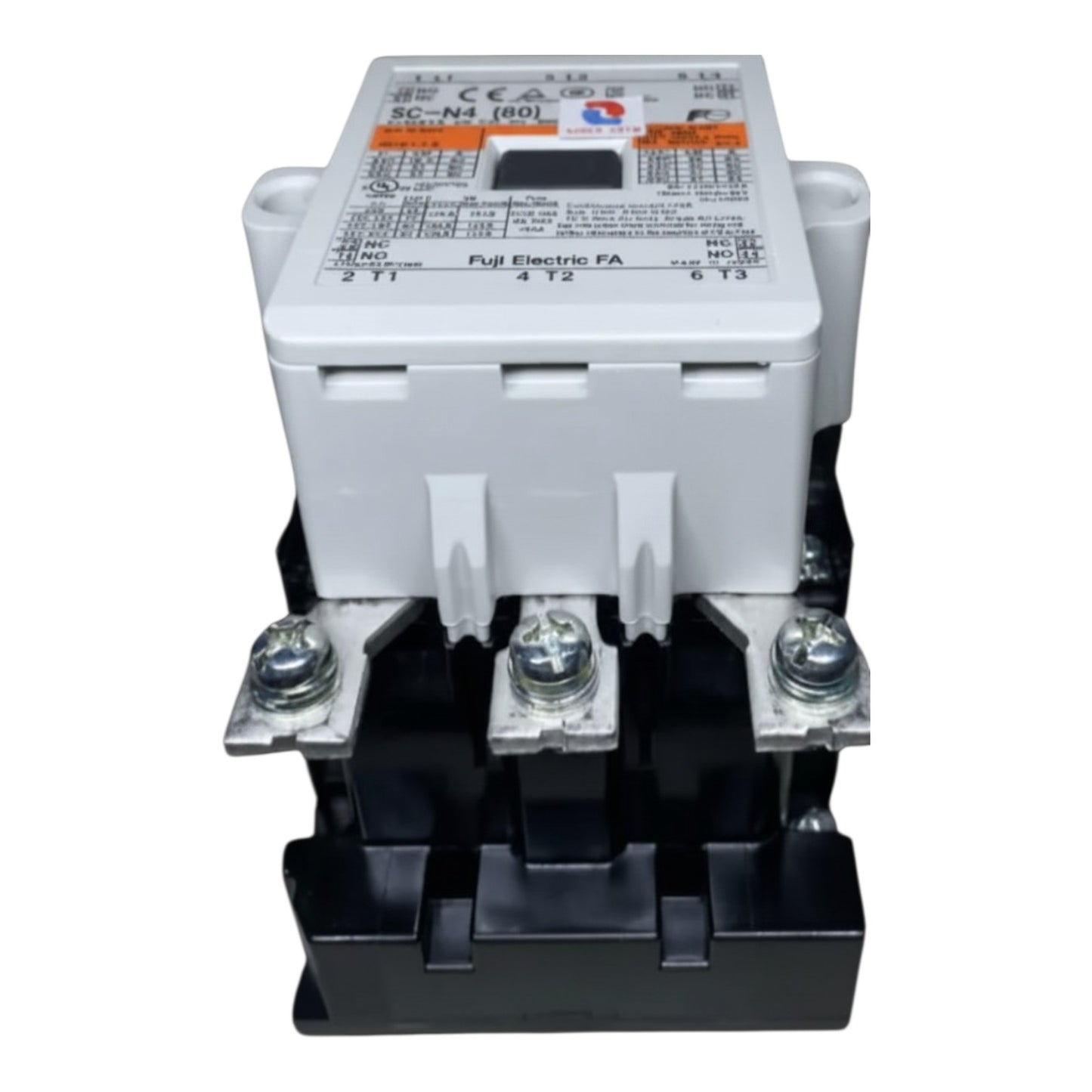 Electrical contactor on a white background