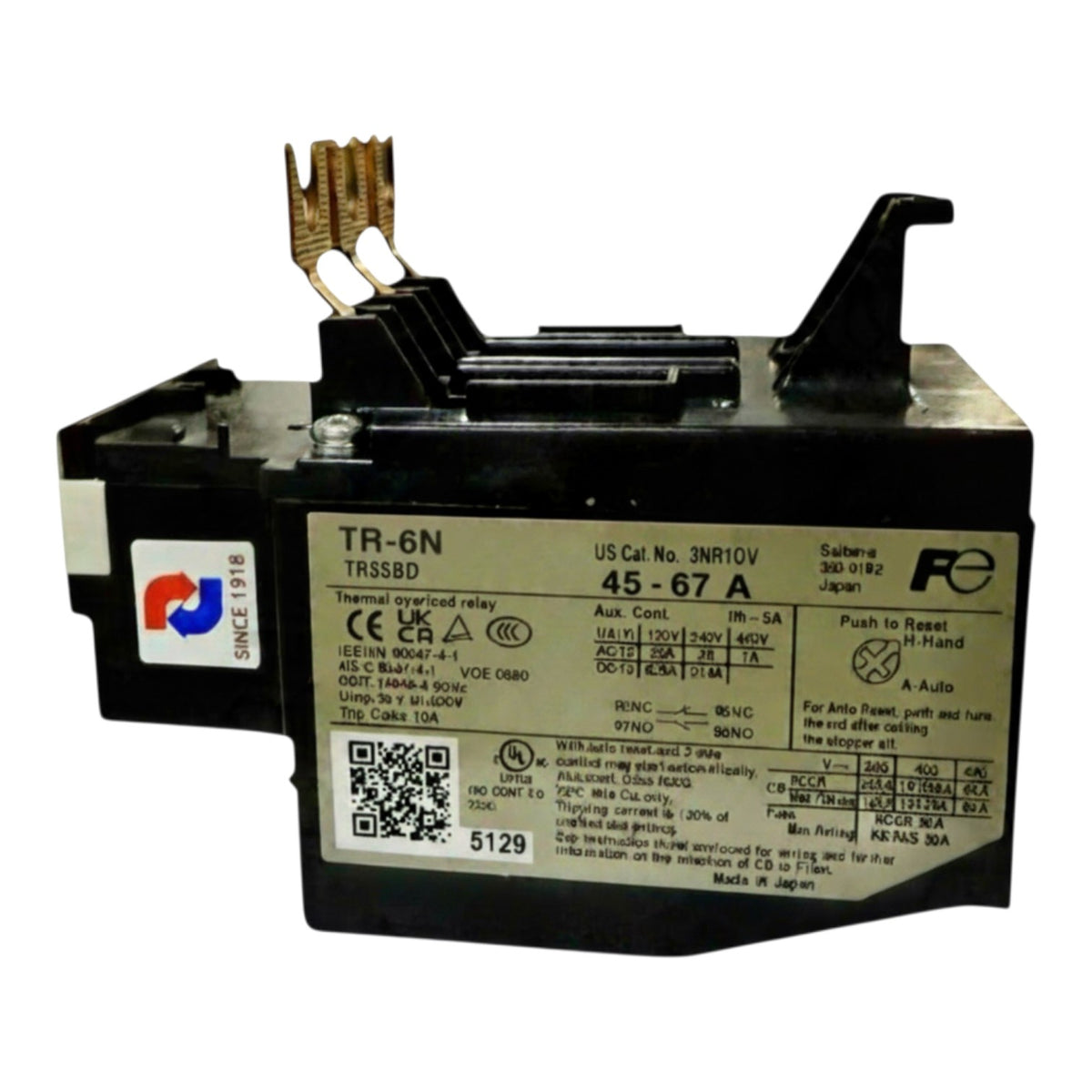 Fuji TR-6N Thermal Overload Relay for SC-5N SC-6N and SC-7N 45-67A I Electx Electrical Supply