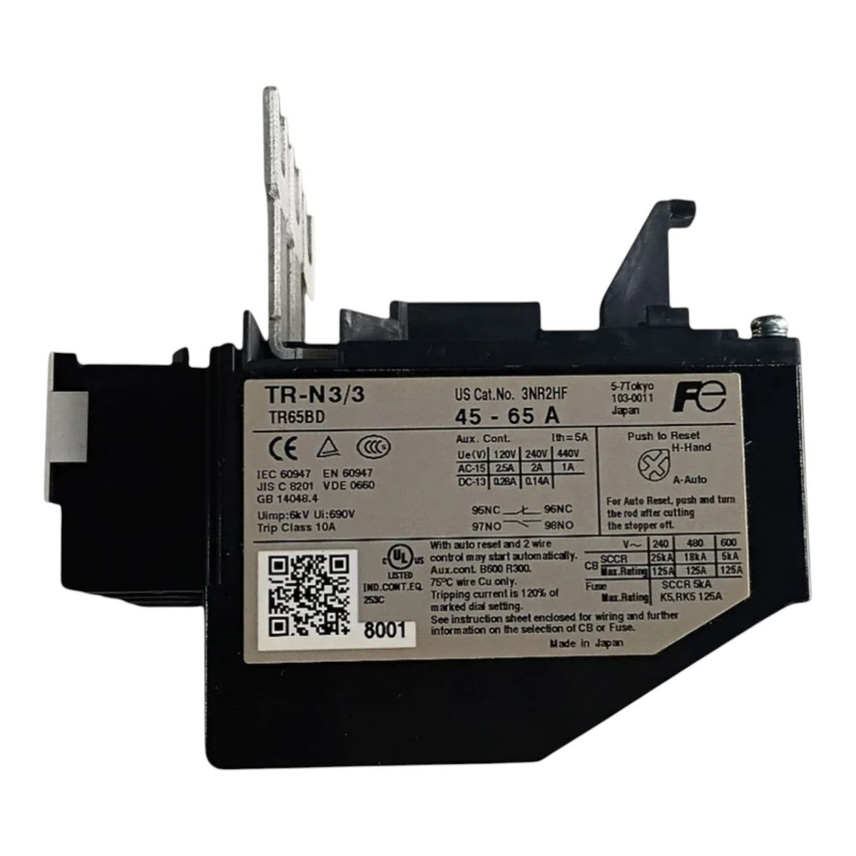 Fuji TR-N3H/3 Thermal Overload Relay for SC-N2S and SC-N3 24-105A I Electx Electrical Supply