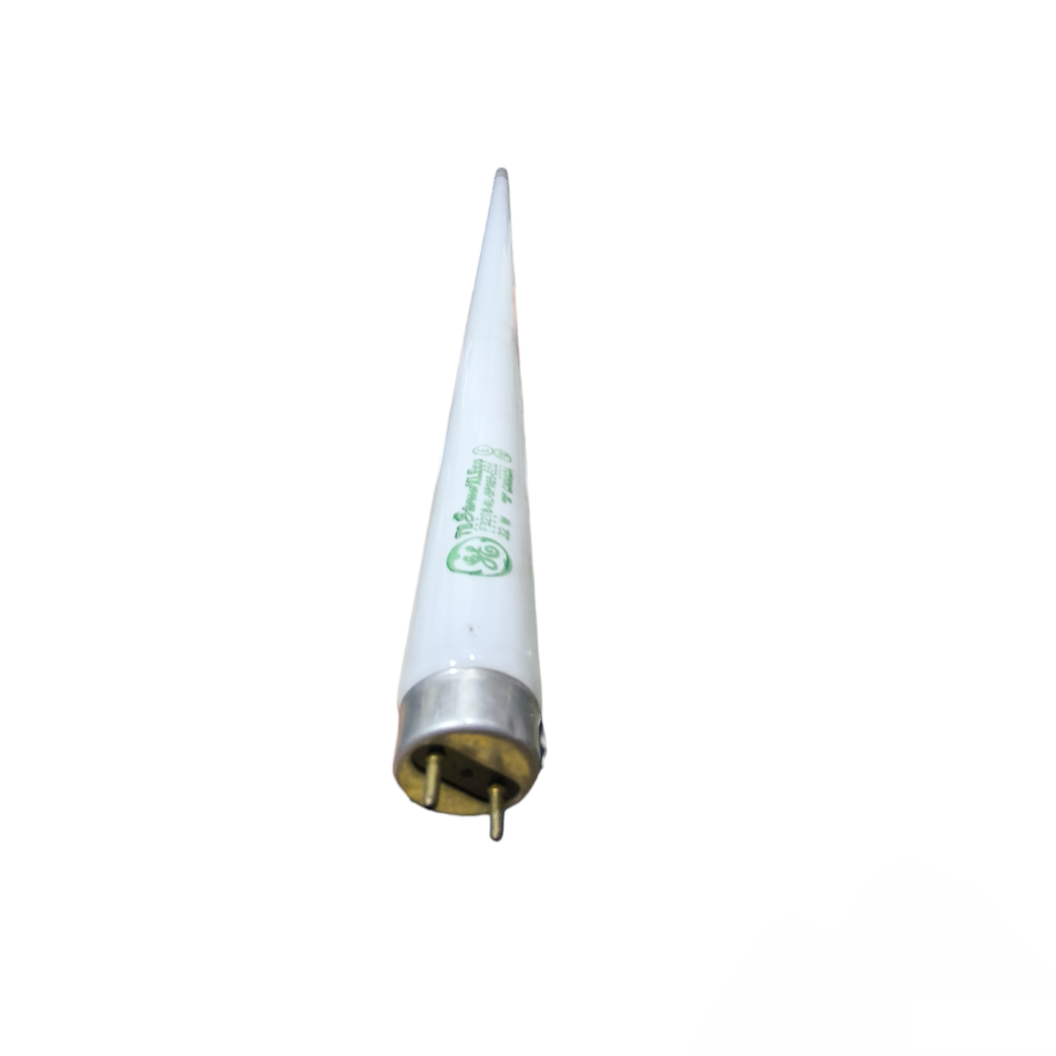 White cone-shaped object with a metallic base on a white background GE 32W T8 Fluorescent Tube Linear Daylight 6500K F32T8XLSPX65ECO Electx Electrical Supply