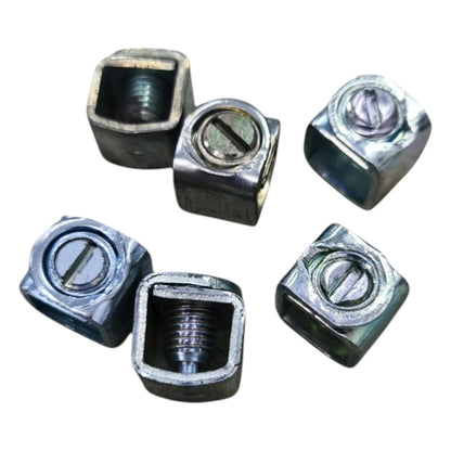 Set of metal nuts on a white background