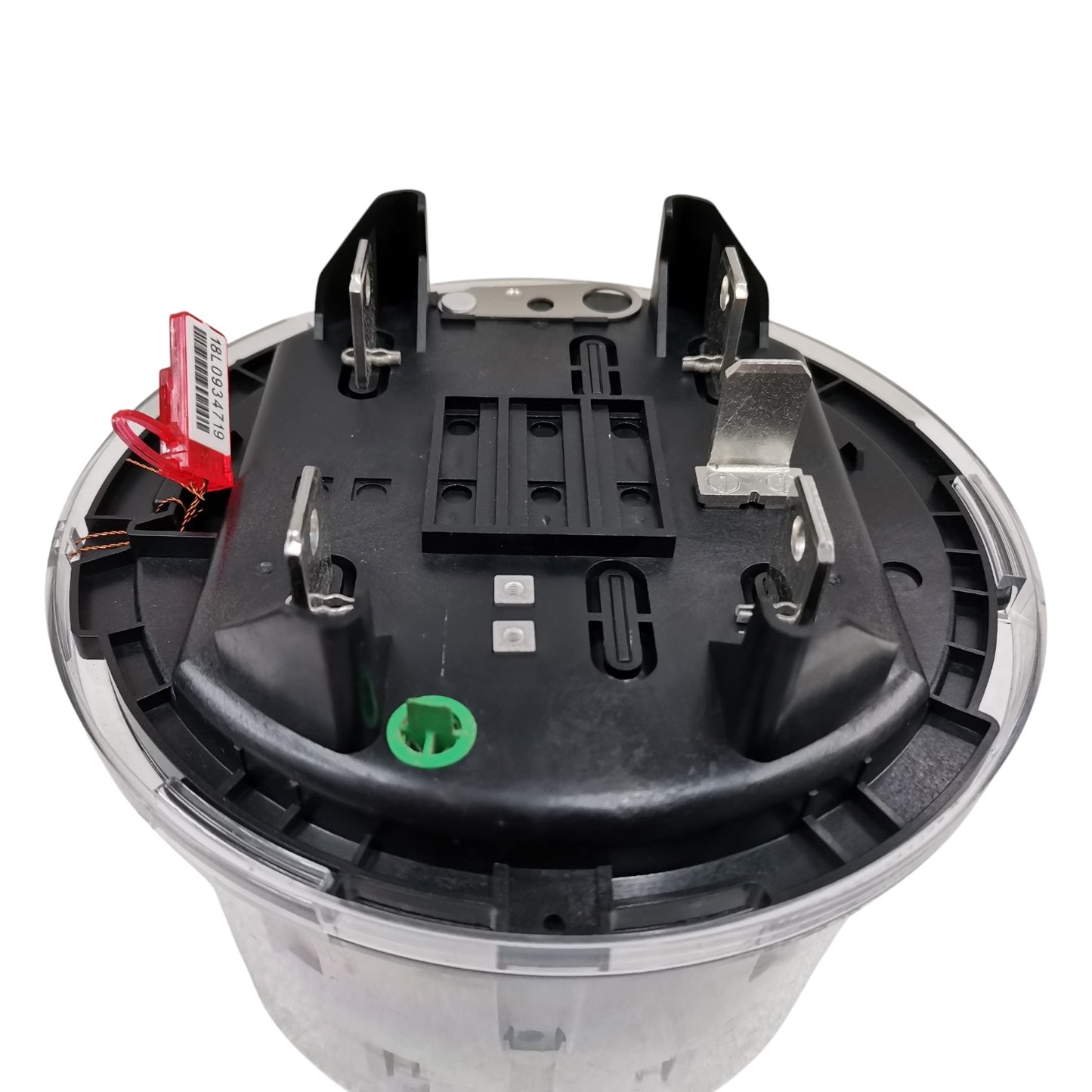 Close-up of a mechanical component with black and gray design on a white background GE or Alcara KV2C FM12S KWH Meter 200A 3 Phase 3 Wire 120V to 480VAC 5 Jaws Electx Electrical Supply