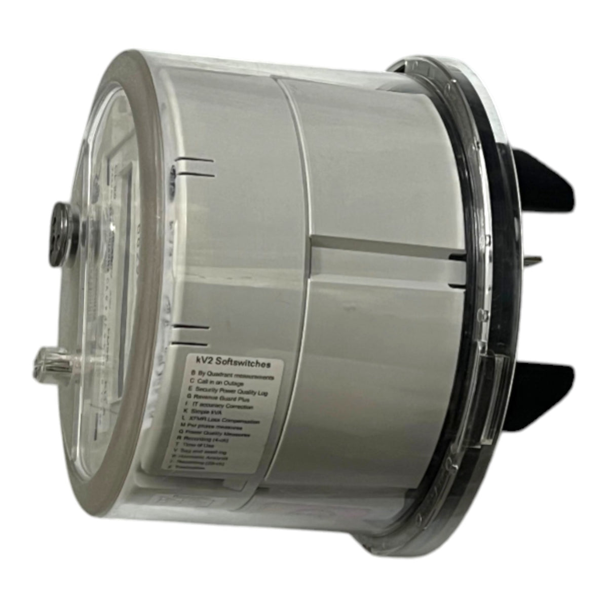 A cylindrical outdoor waterproof switch box with a clear plastic top cover, silver metal body, and black mounting feet, shown on a white background.
