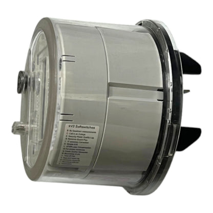 A cylindrical outdoor waterproof switch box with a clear plastic top cover, silver metal body, and black mounting feet, shown on a white background.