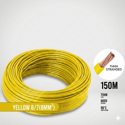 Boston THHN Wire AWG 8/7, THWN 8.0mm² Stranded 150 Meters/Roll Yellow