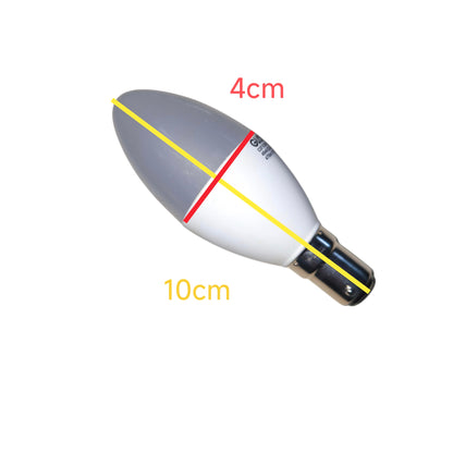 Fishing float with measurements on a white background