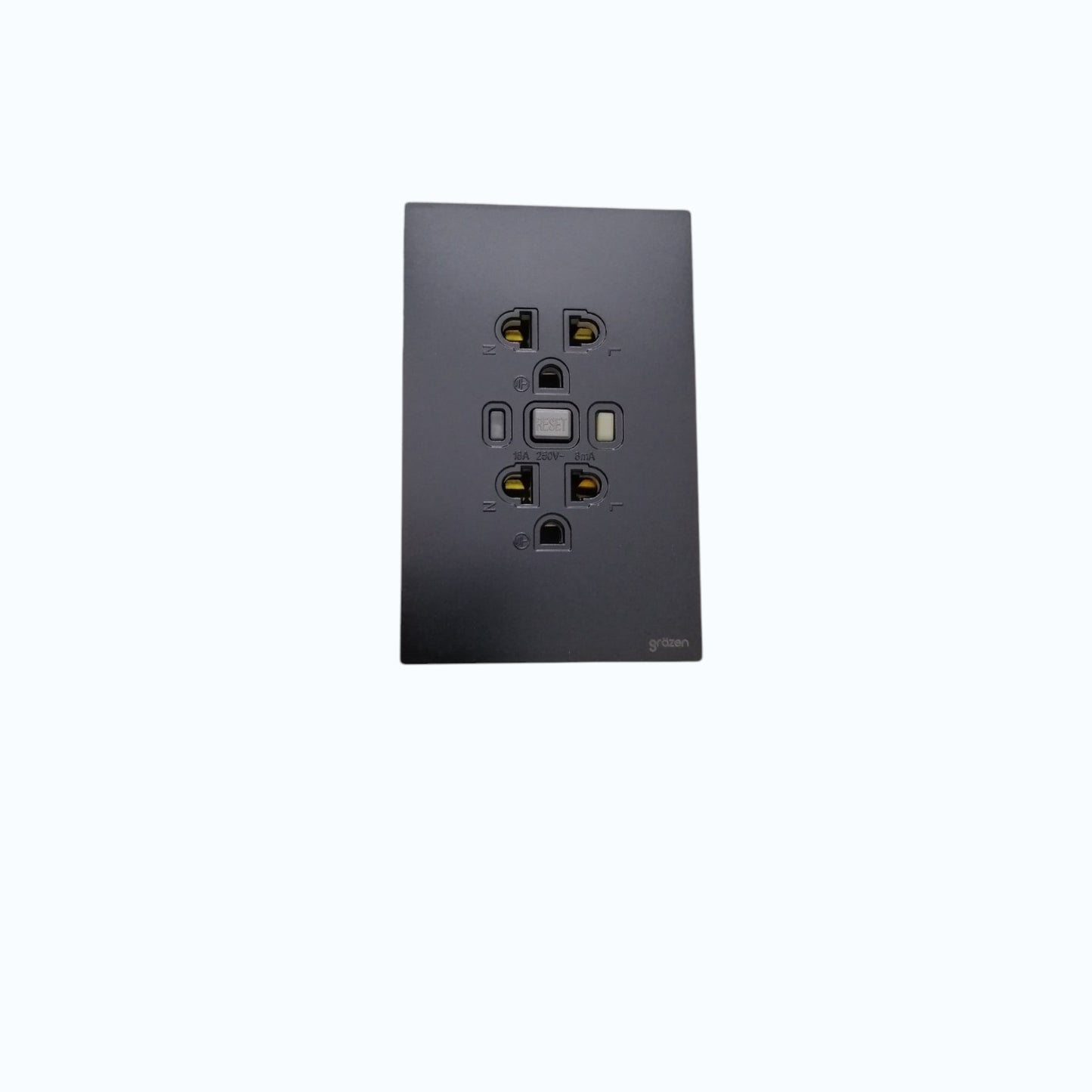 Grazen Duplex GFCI Outlet 20A 250V 6mA sensitivity 11ms response time