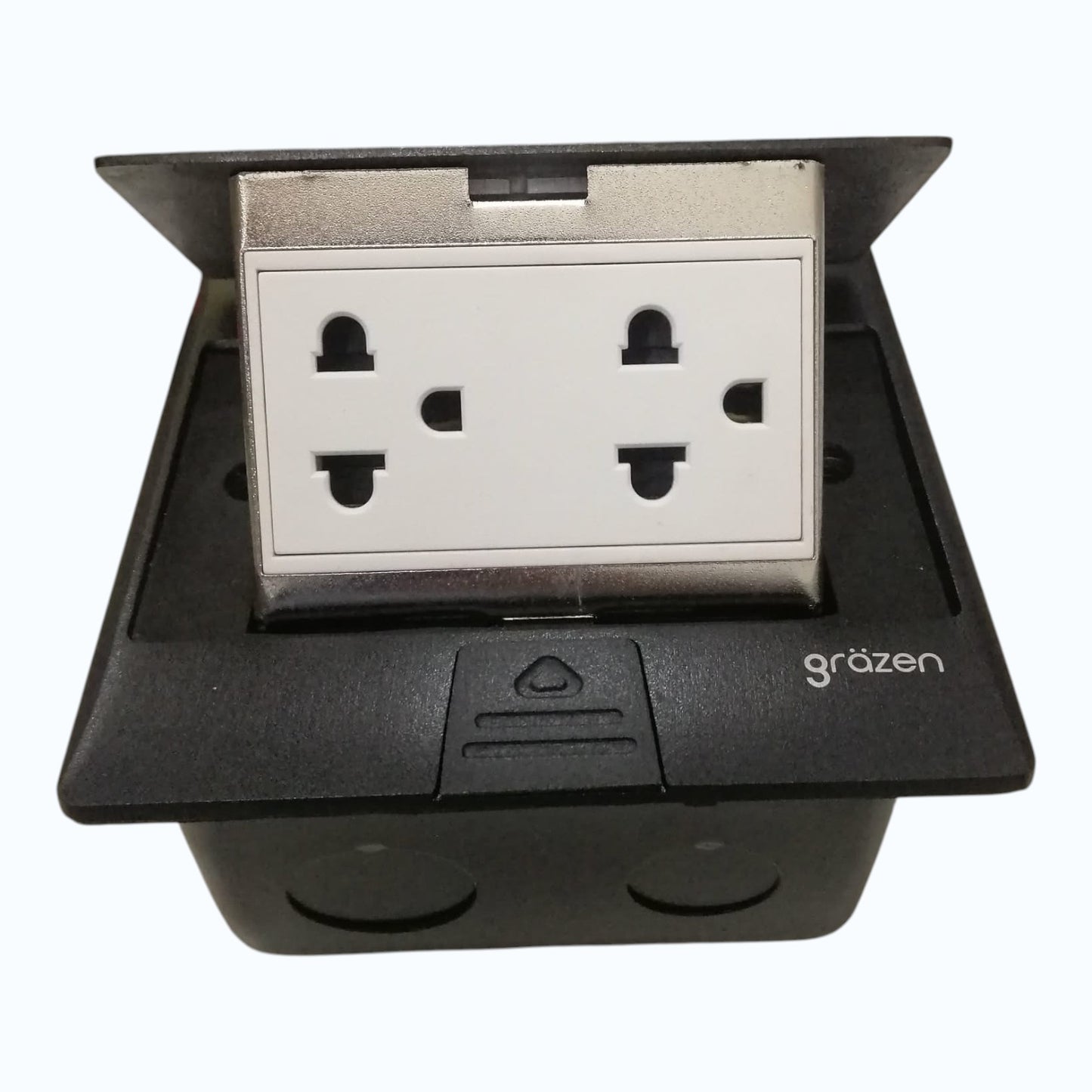 Grazen Gray Pop-up Floor Outlet 2 Gang Universal Outlet with Ground 10A 250V