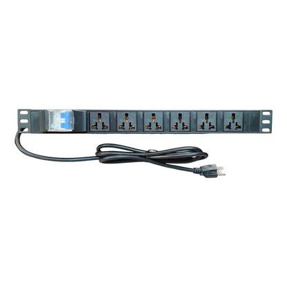 Grippes 6 Gang 32A 250V PDU Universal Outlet Type for Data Cabinet Power Distribution Unit 7000W