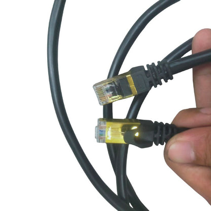 Grippes Cat 6 UTP Patch Cord Cable Gold Metal 24AWG 4Pairs 2 Meters Black