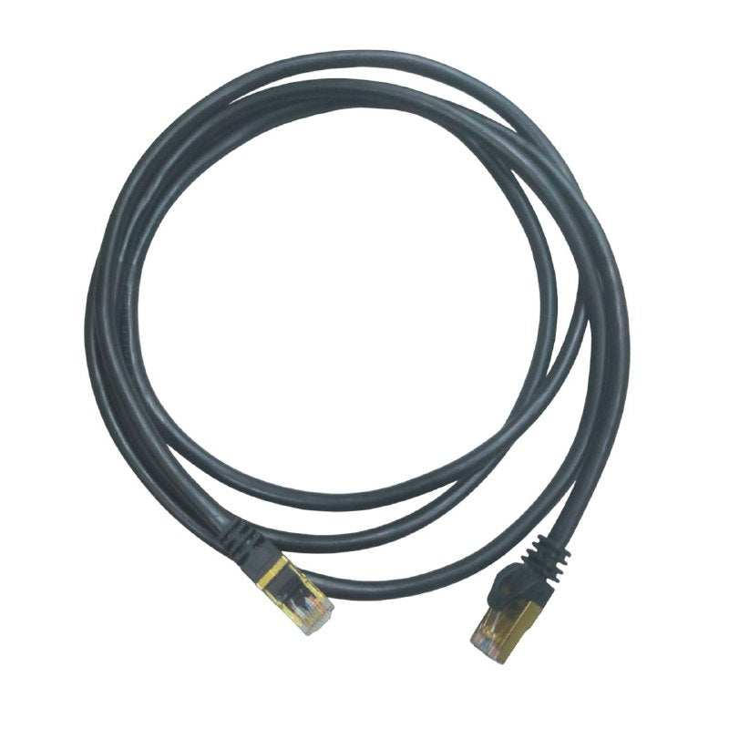 Grippes Cat 6 UTP Patch Cord Cable Gold Metal 24AWG 4Pairs 2 Meters Black